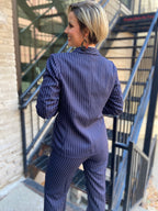 Kira Navy Pinstripe Blazer Jacket