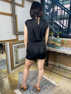 Alice Black Ruffled Sleeveless Romper