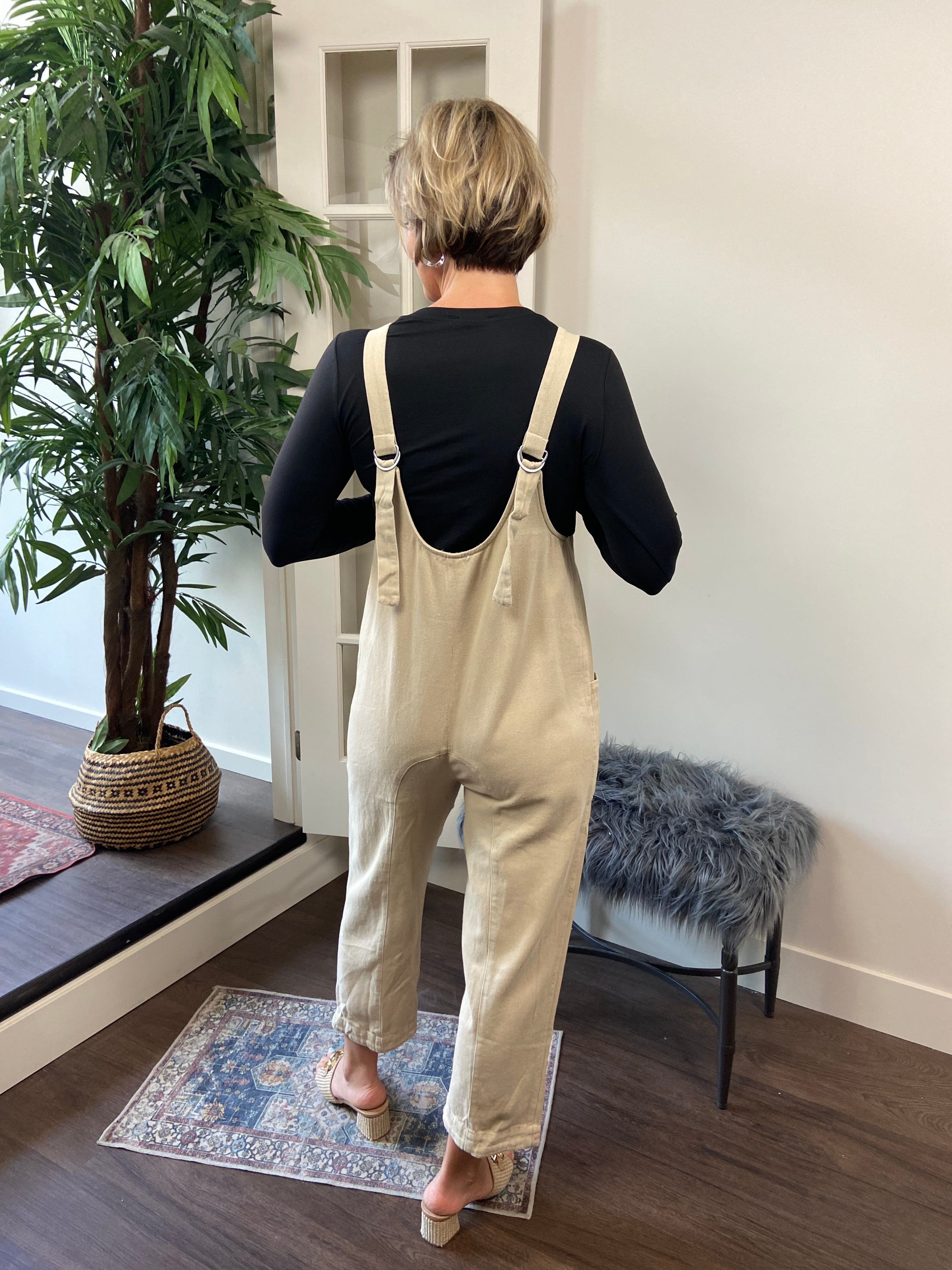 Miya Taupe Pocket Jumpsuit - MK Threads Boutique