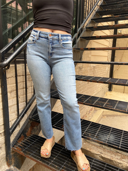 Shira High Rise Straight Sneak Peek Jeans