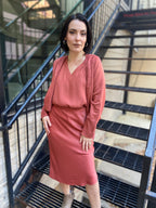 Lisa Marsala Satin Midi Skirt