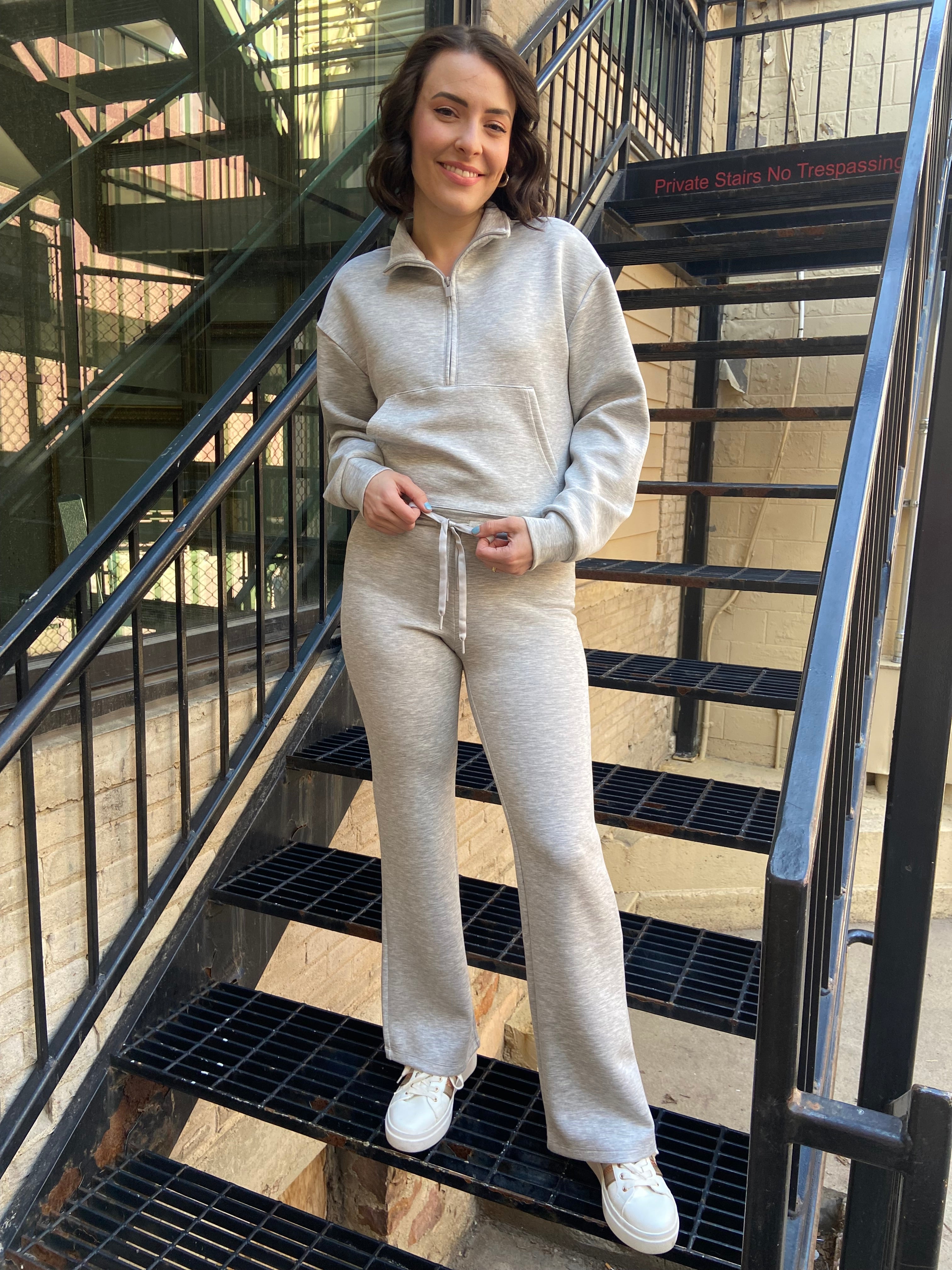 Anya Heather Gray Flare Sweatpants - MK Threads Boutique