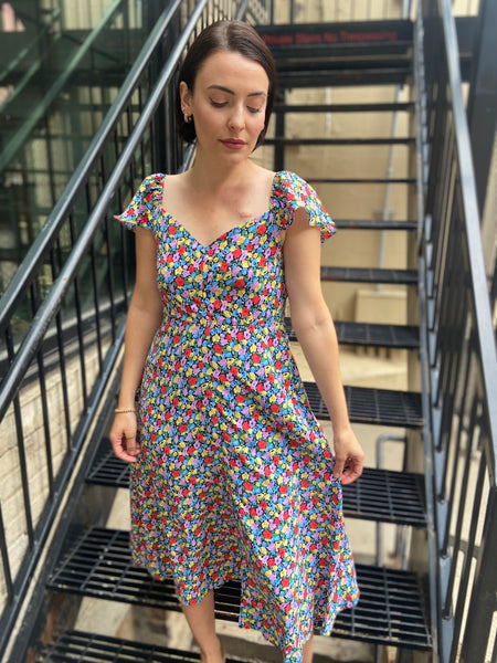 Leilani Black Short Sleeve Midi Dress