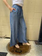 Everen Blue & White Stripe Wide Leg Pants - MK Threads Boutique
