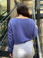 Katie Dusty Purple Thin Boat Neck Sweater - MK Threads Boutique