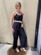 George Black Jumpsuit With Pockets - MK Threads Boutique