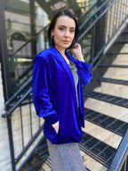Finley Royal Blue Velvet Blazer Jacket
