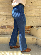 Goldie Dark Wash Ankle Bootcut Risen Jeans - MK Threads Boutique