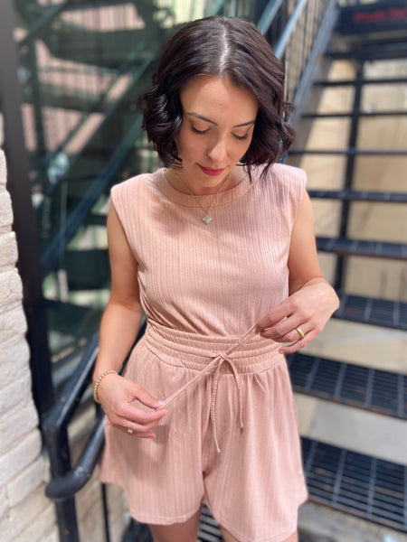 Claire Blush Pink Sleeveless Romper