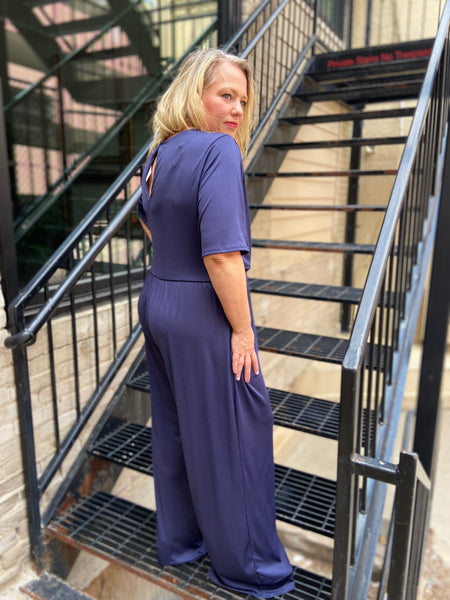 Catalina Navy Plus Size Jumpsuit