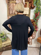 Eliane Black Long Lightweight Cardigan