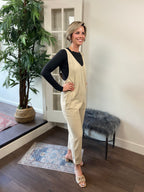 Miya Taupe Pocket Jumpsuit - MK Threads Boutique