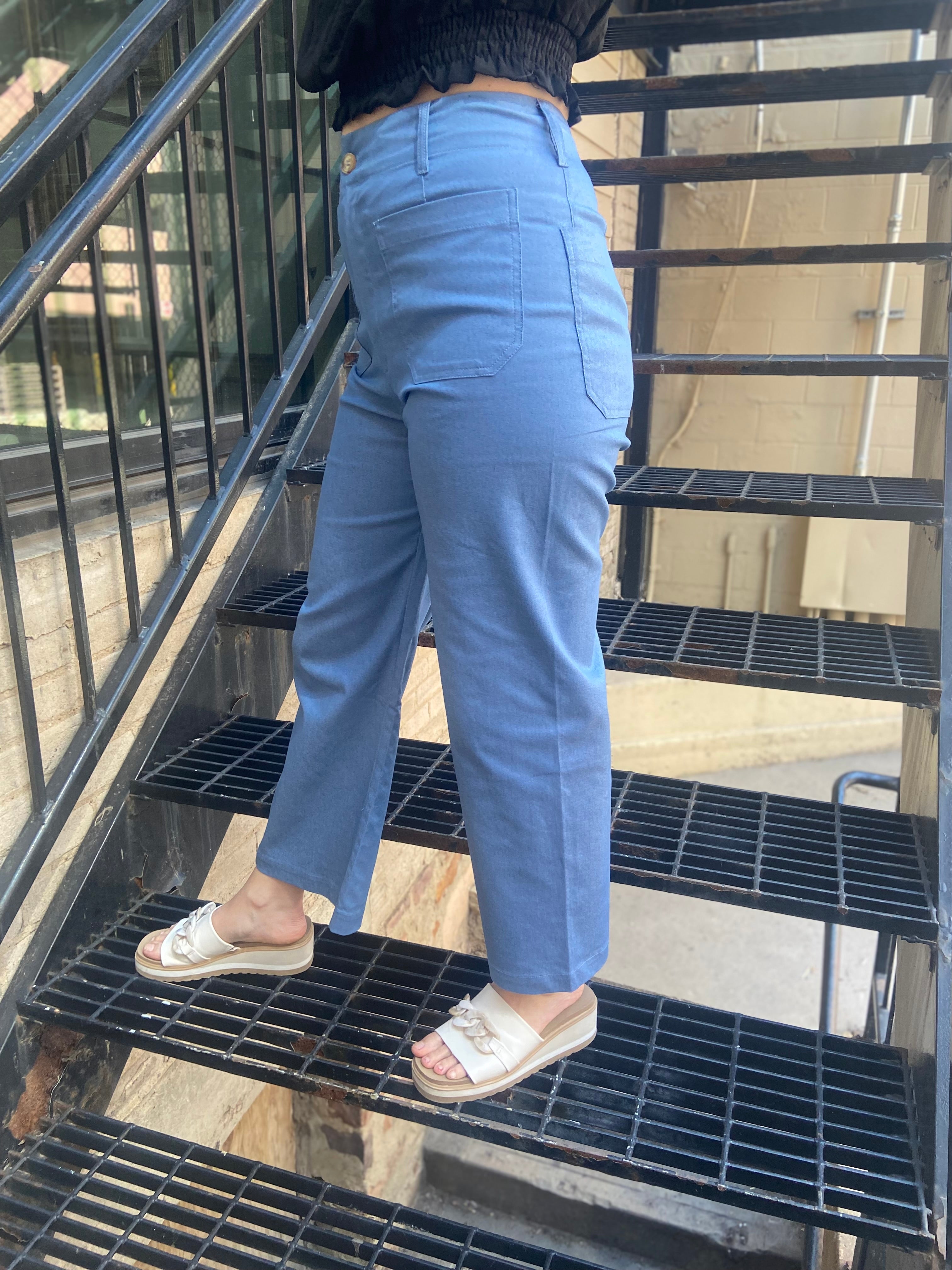 Petra Denim Wide Leg Cropped Pants - MK Threads Boutique