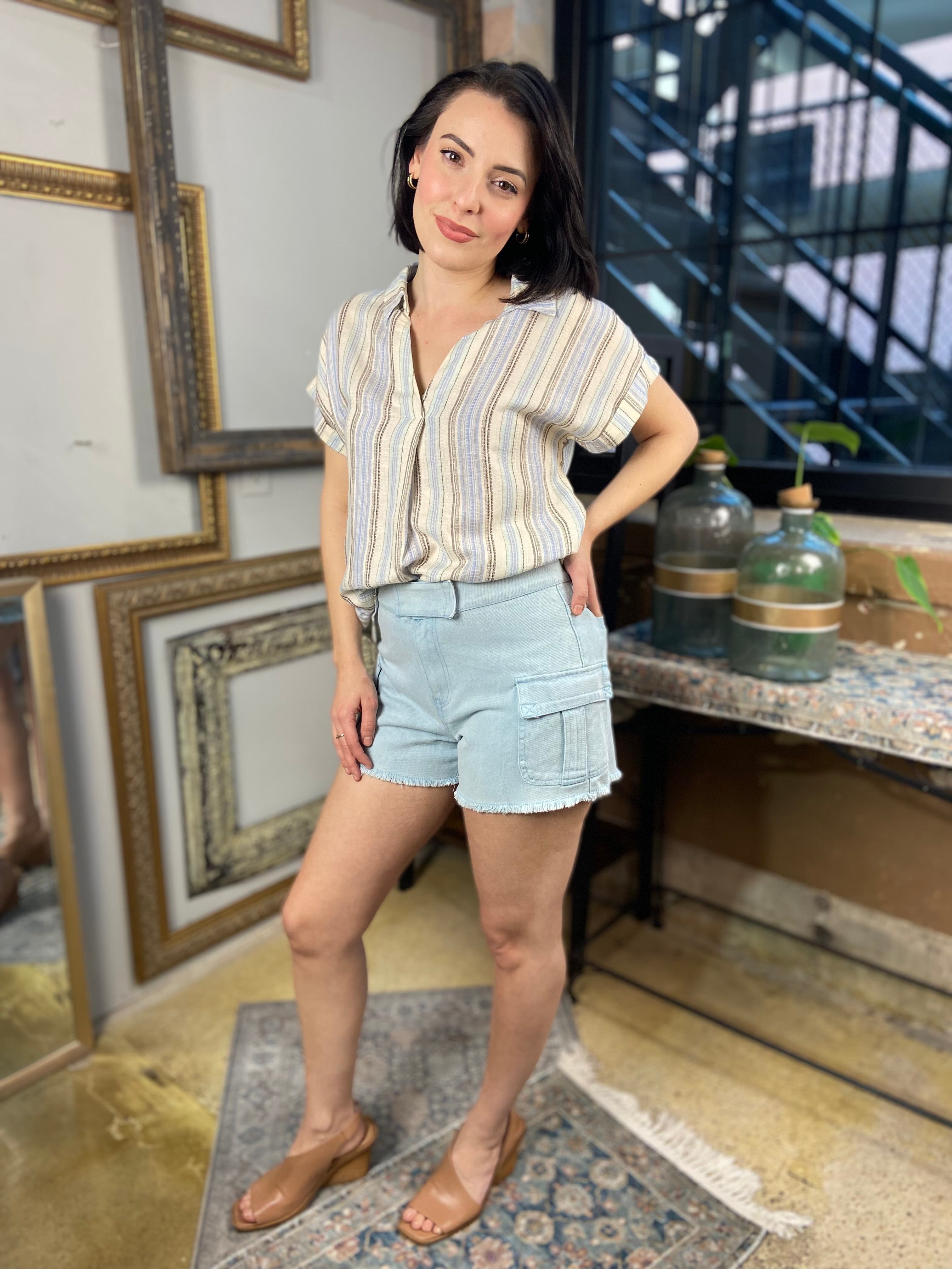 Esme Pale Blue Jean Shorts