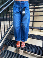 Ora Dark Wash Baggy Barrel   Relaxed Risen Jeans - MK Threads Boutique