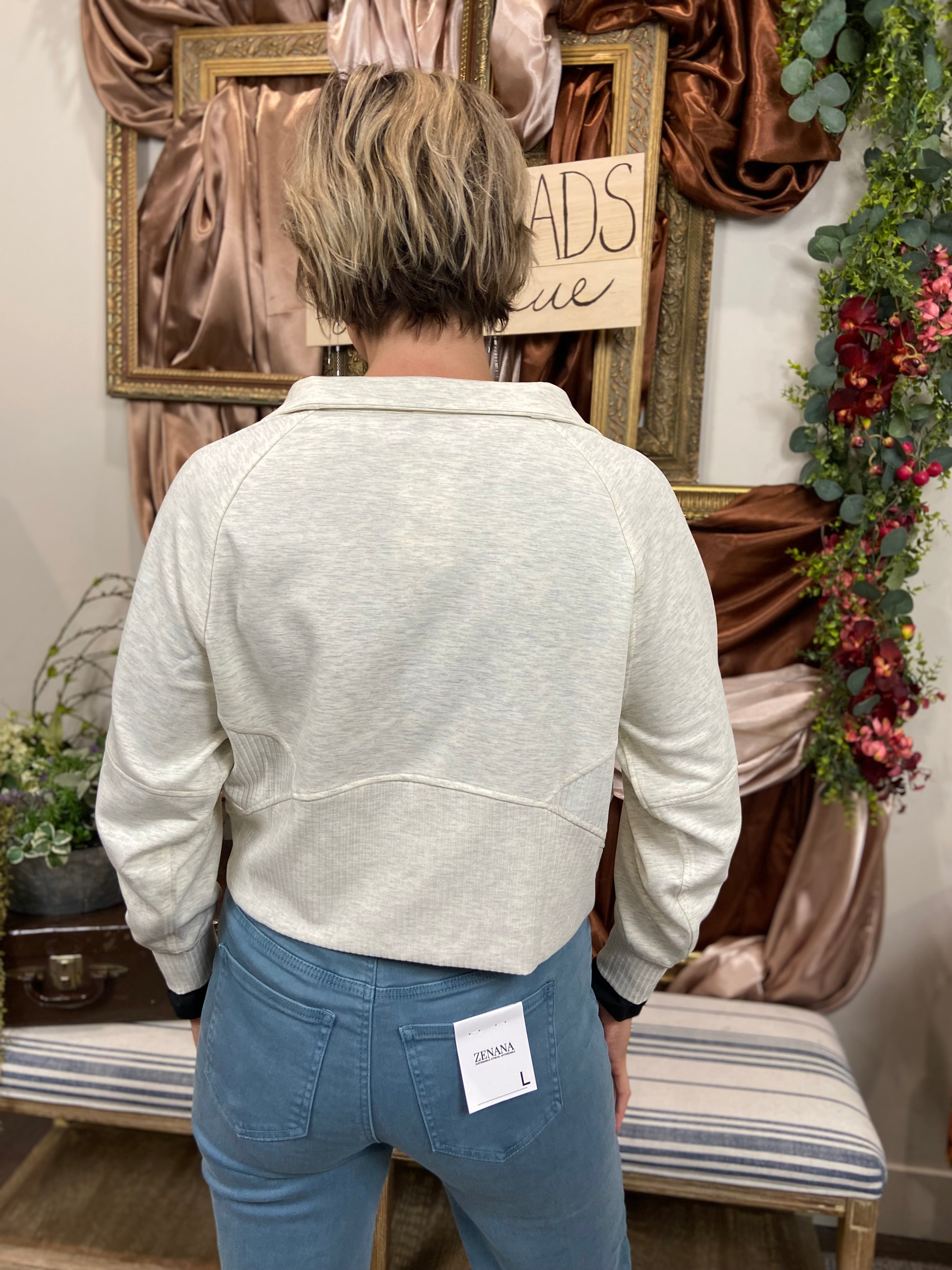 Ellie Cream Scuba Zip Jacket