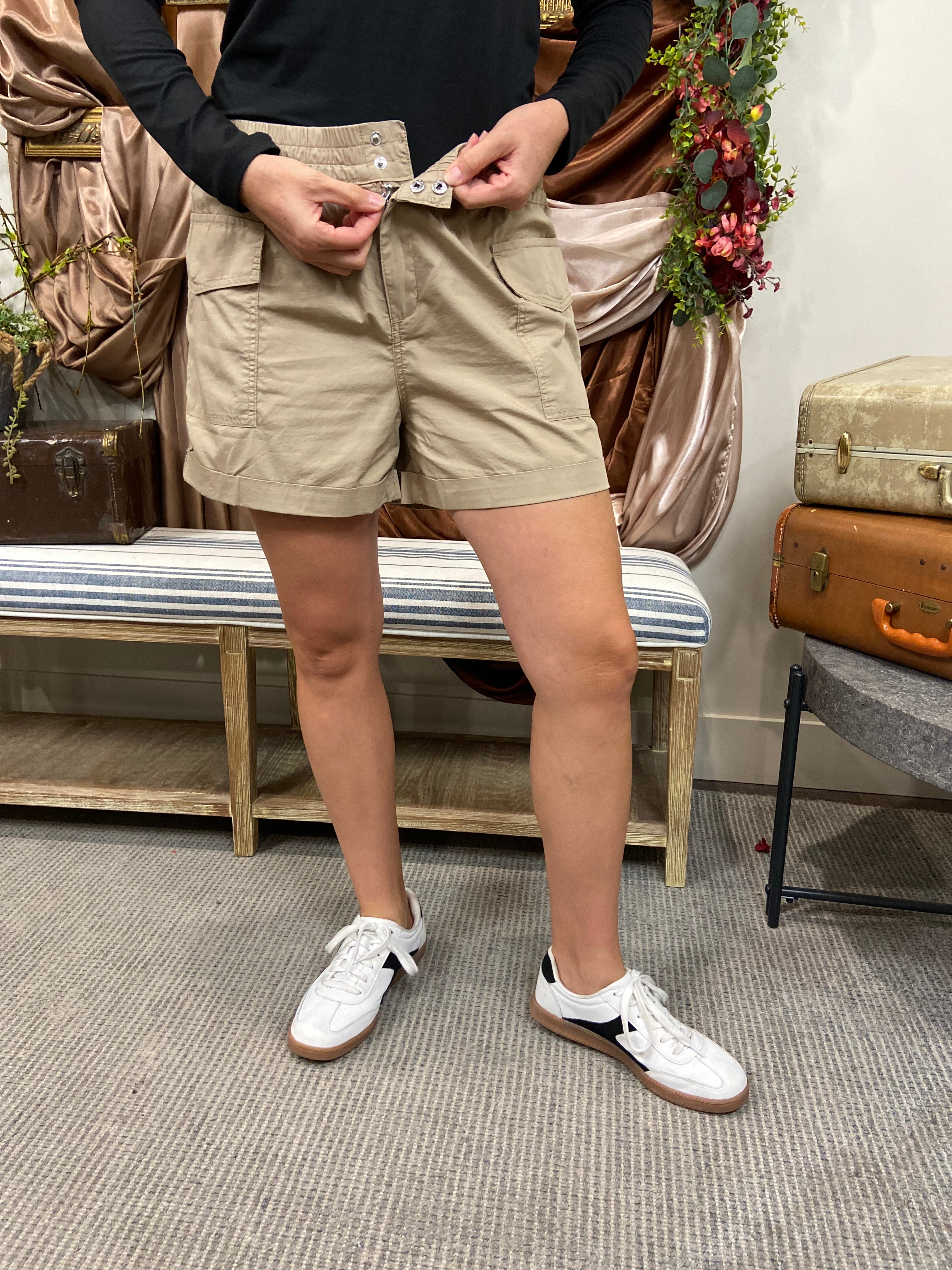 Quinn Taupe Cargo Shorts - MK Threads Boutique