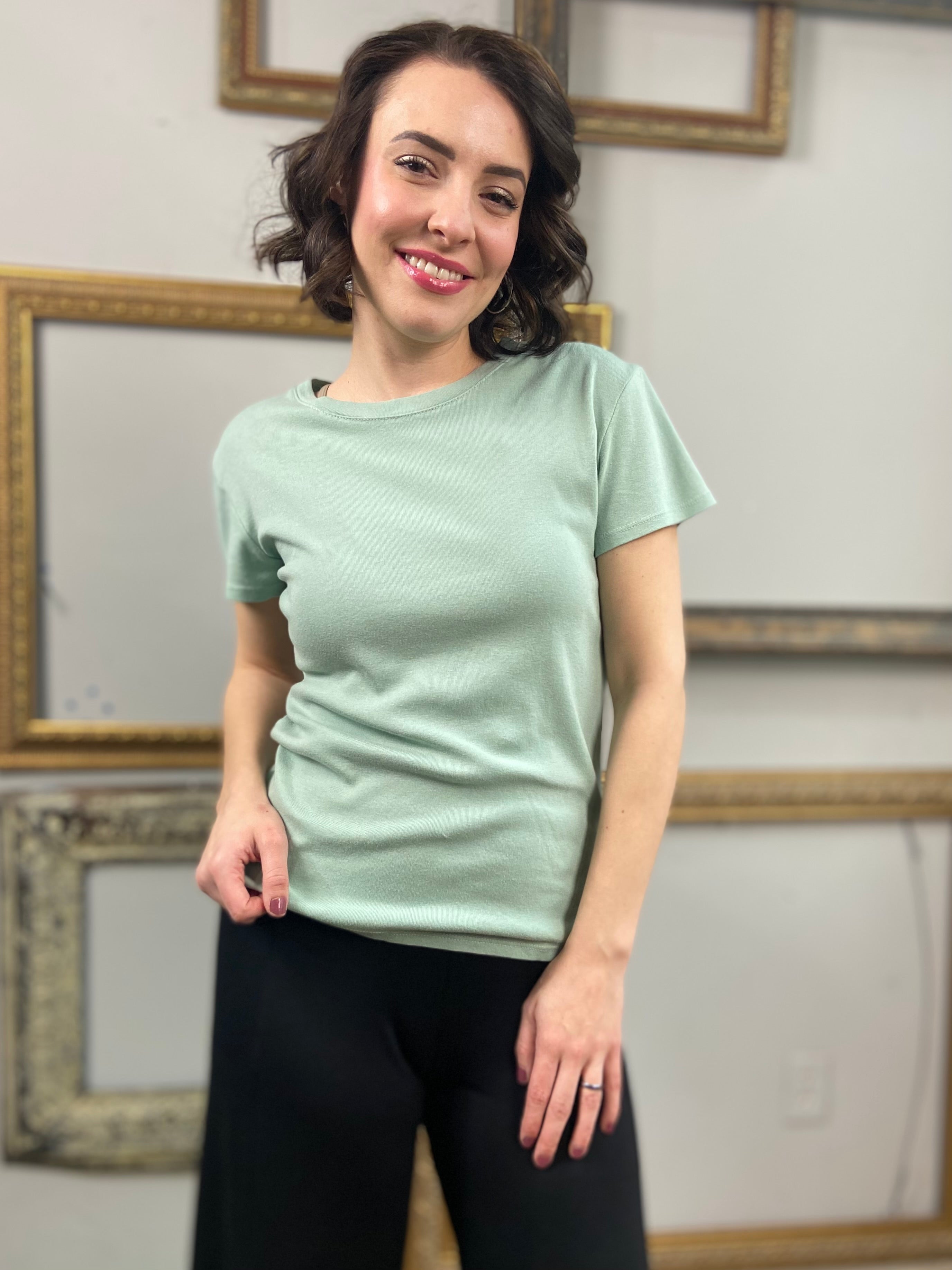 Hane Light Teal Cotton Short Sleeve T Shirt - MK Threads Boutique