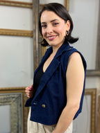 Lyra Navy Blue Denim Vest