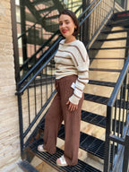 Stellie Brown Crinkle Drawstring Pants