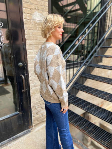 Savannah Diamond Pattern Sweater