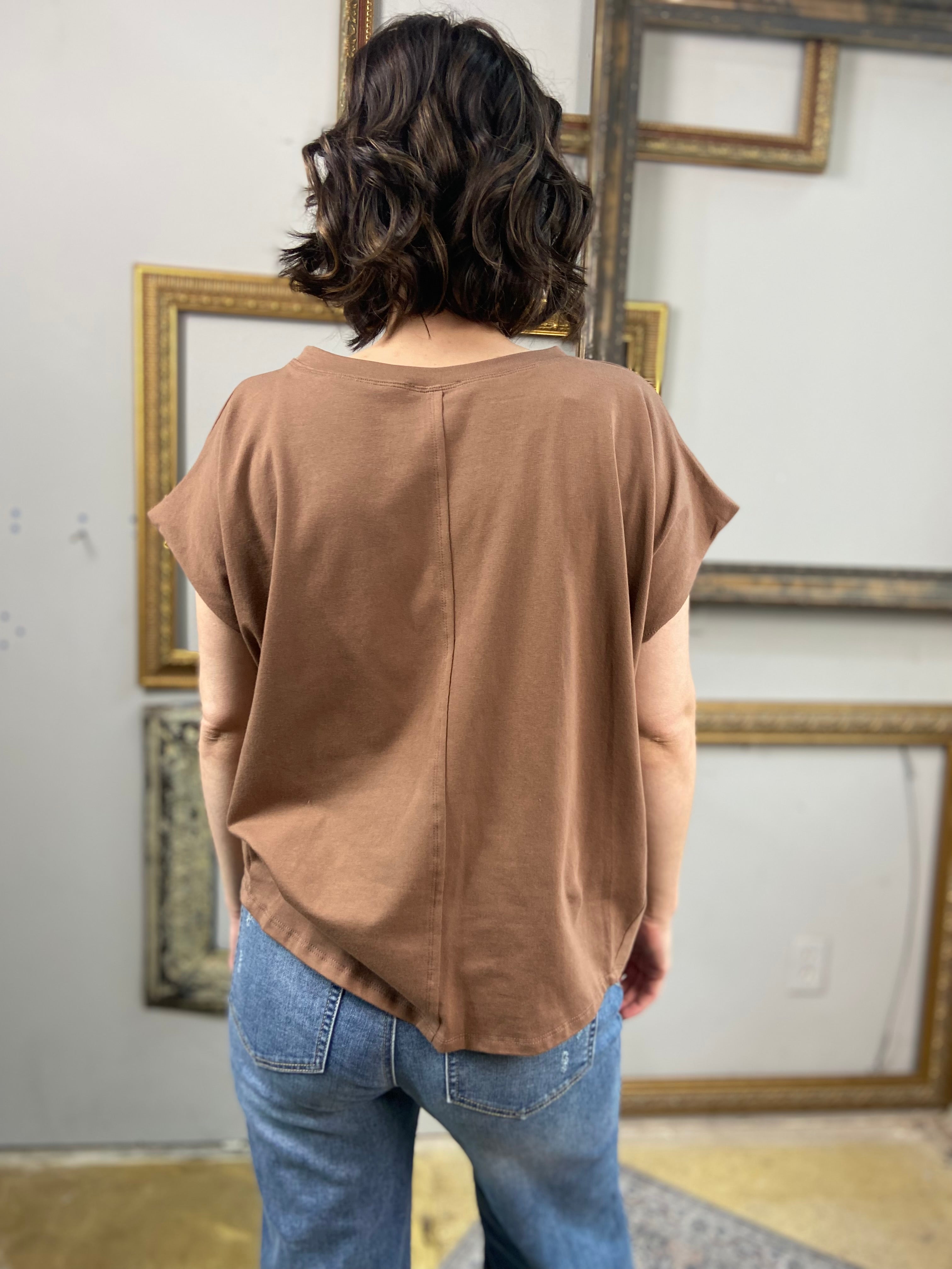 Atlas Mocha Cap Sleeve Sleeveless Top - MK Threads Boutique