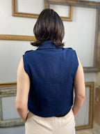 Lyra Navy Blue Denim Vest
