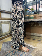 Mae Black Pattern Maxi Skirt