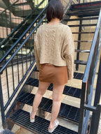 Cecelia Camel Faux Leather Mini Skirt