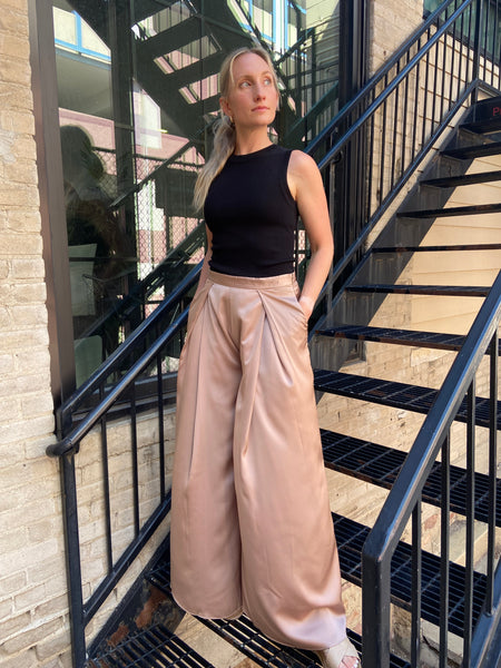 Braylee Champagne Wide Leg Pants