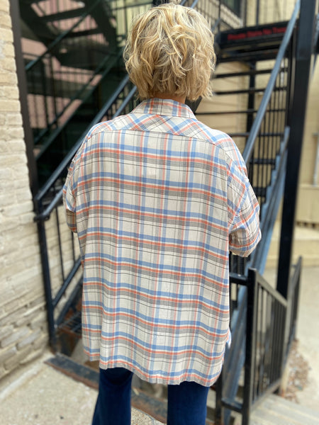 Oaklynn Blue & Red Plaid Top