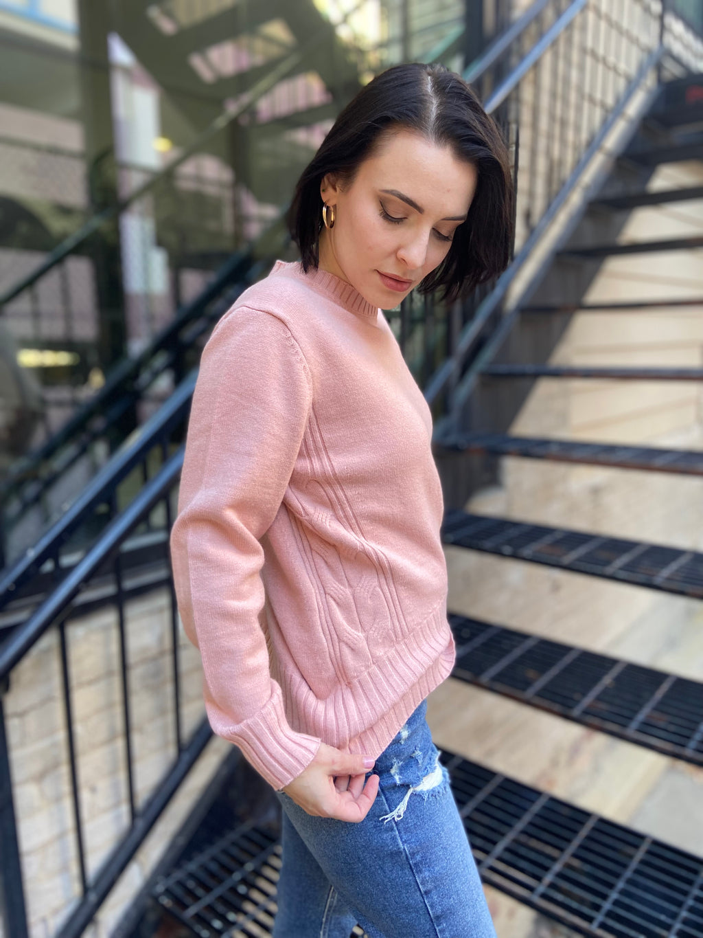 Annie Pink Knit Sweater