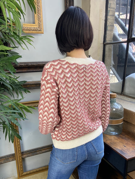 Vivian Mauve Chevron Sweater