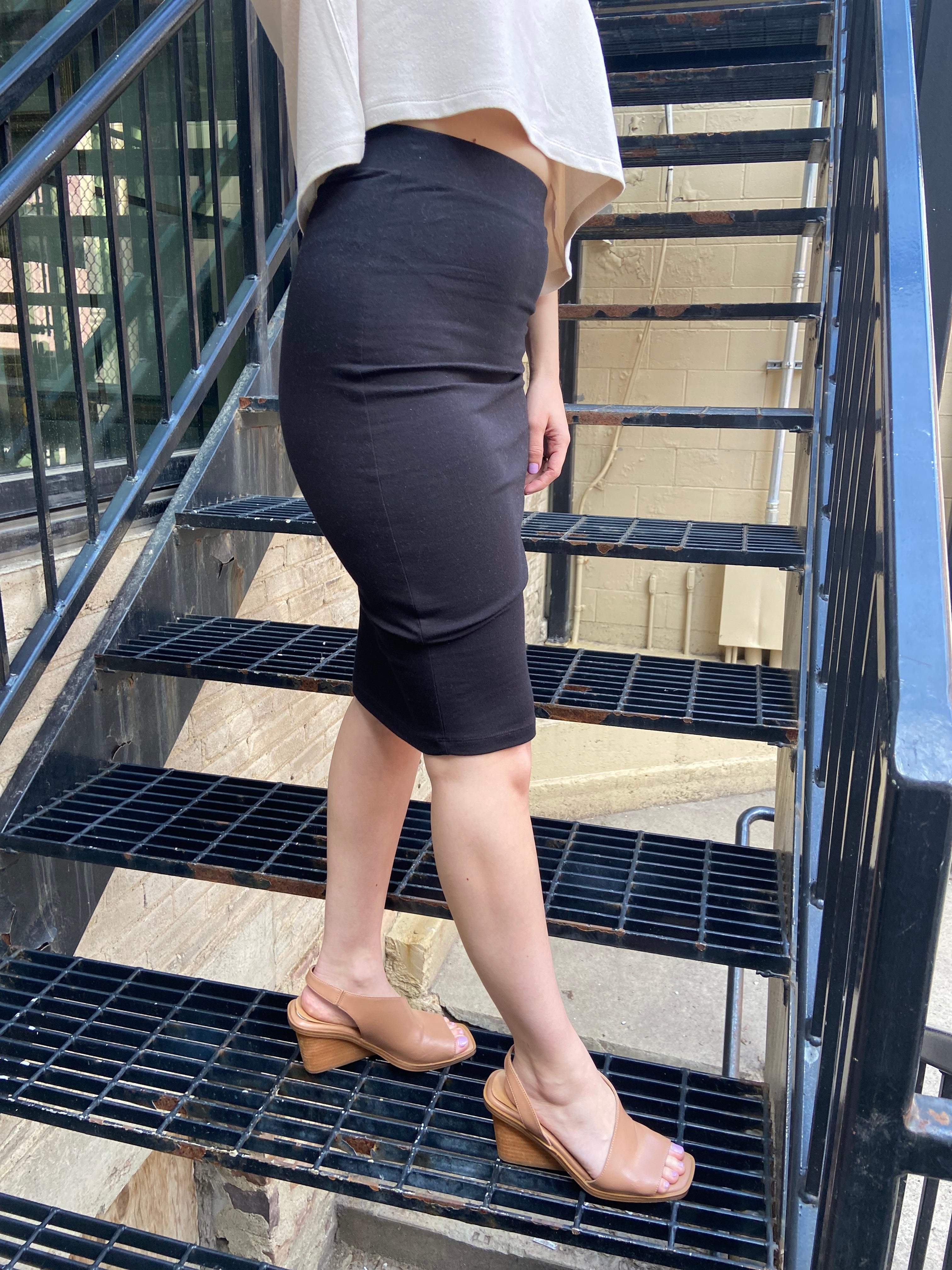 Cassie Black Spandex Pencil Skirt - MK Threads Boutique