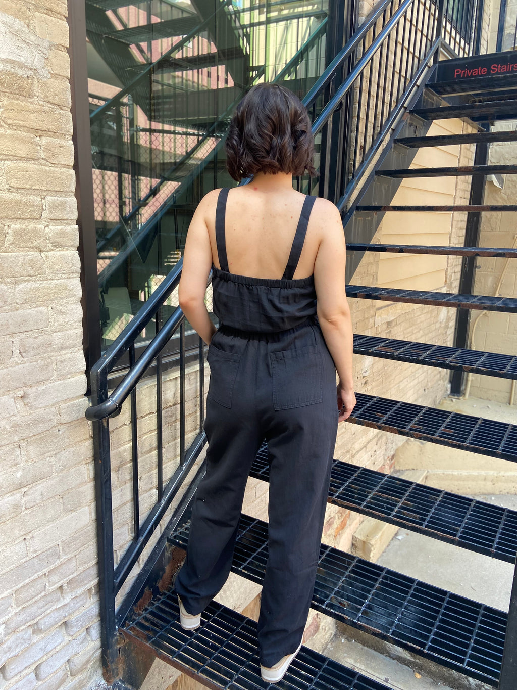 Stella Black Button Down Jumpsuit