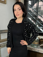 Sadie Black Knit Rhinestone Cardigan