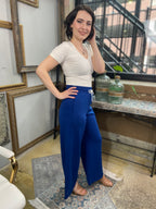 Romi Light Navy Scuba Drawstring Pants - MK Threads Boutique
