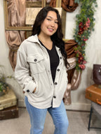 Jared Beige Oversized Fleece Shacket