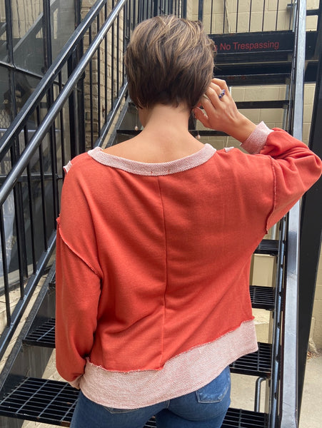 Astoria Rust Reverse Contrast Sweatshirt