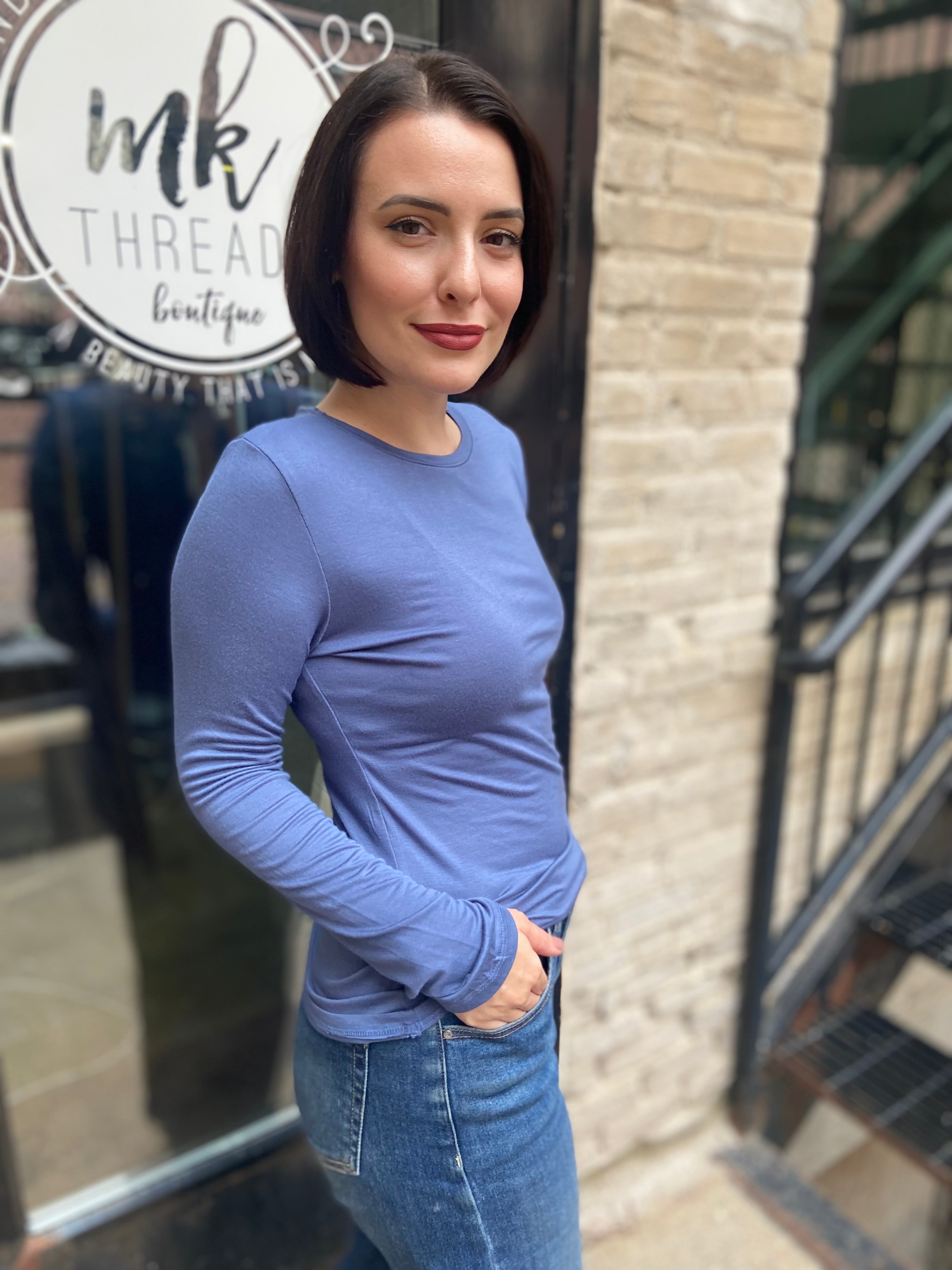 Ryan Dark Blue Relaxed Long Sleeve