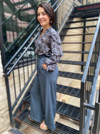 Staci Deep Teal Wide Leg Trousers