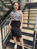 Cassie Black Suba Pencil Skirt