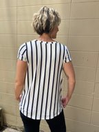 Kit Black Stripe Cap Sleeve Top - MK Threads Boutique