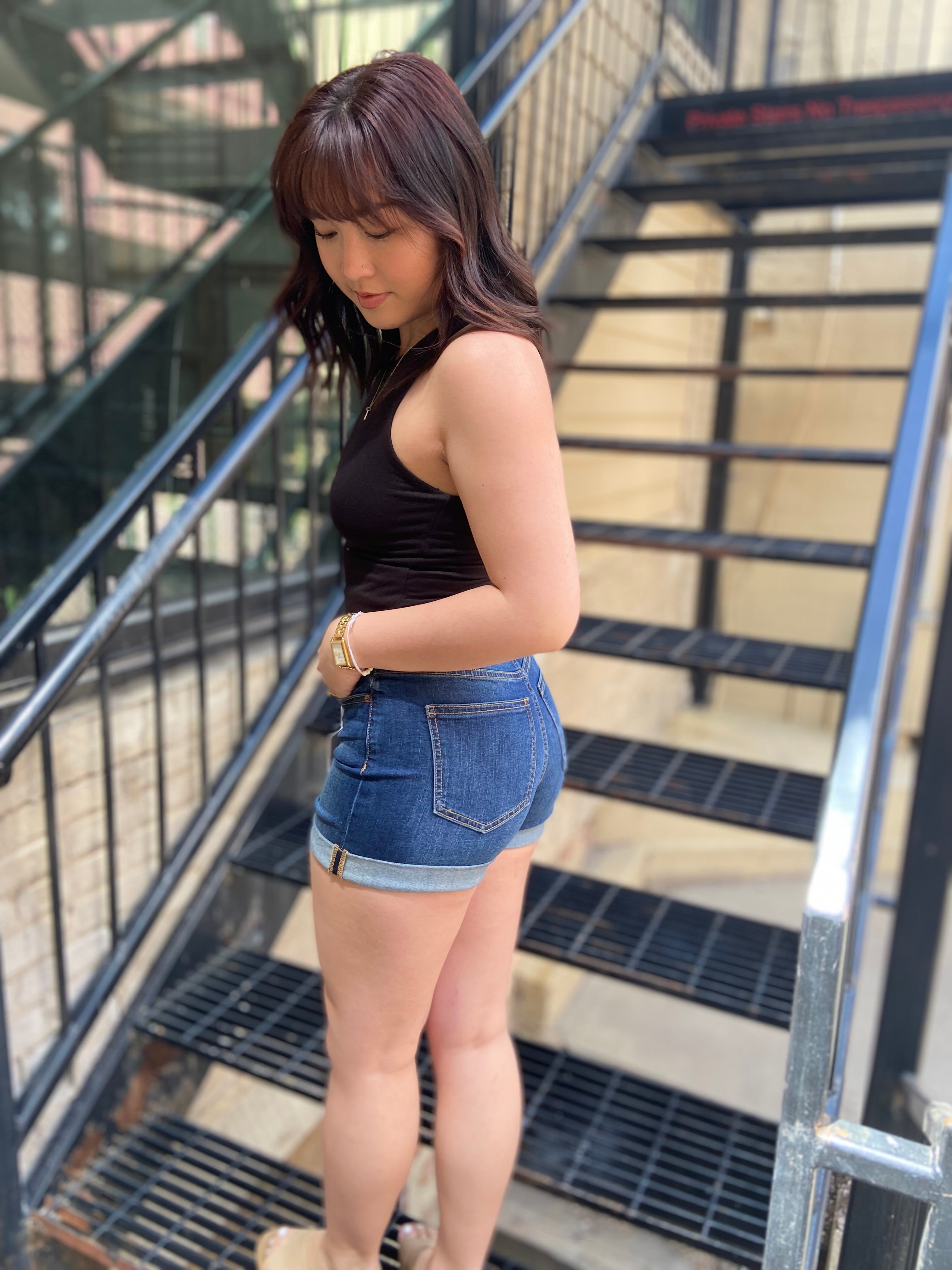 Thane Dark Wash Sneak Peek Jean Shorts