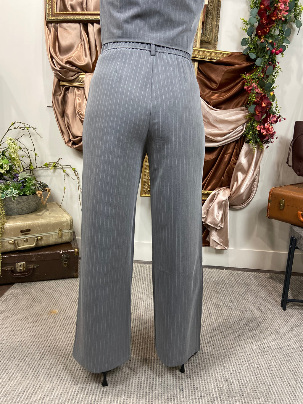 Sadie Gray Pin Stripe Trouser Pants