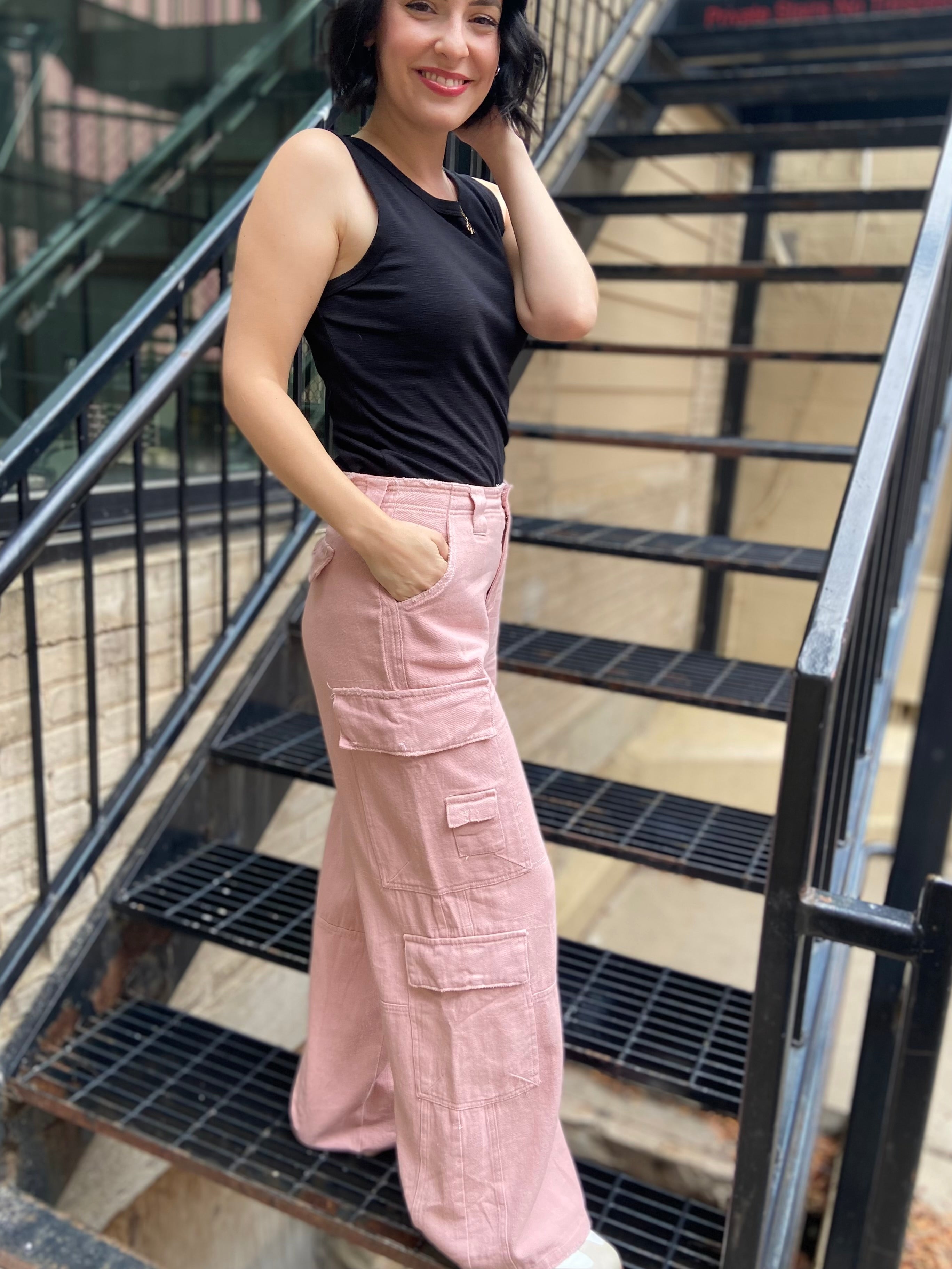 Henry Pink Cargo Pants