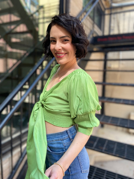 Introducing the Riley Green Reversible Puff Sleeve Top—your new go-to for effortless style. This trendy top features chic puff sleeves and a versatile design that lets you flaunt two looks in one. Whether you’re dressing up for a night out or keeping it casual, this top has got you covered. 

- Reversible design for versatile styling 
- Trendy puff sleeves for a touch of elegance 
- Perfect for any occasion—dress it up or down 
- Comfortable and flattering fit 
- Easy to pair with jeans, skirts, or shorts 