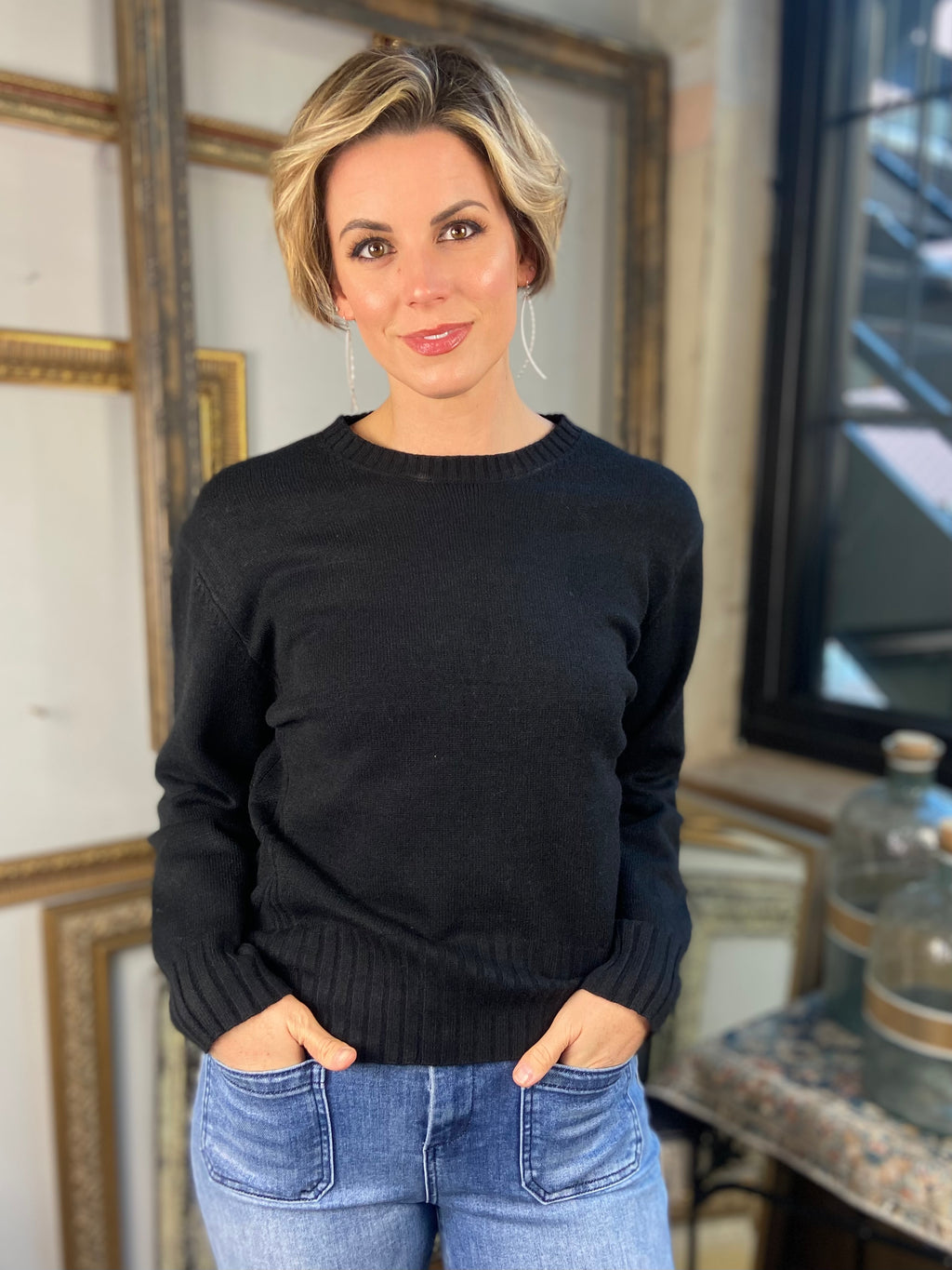 Annie Black Knit Sweater