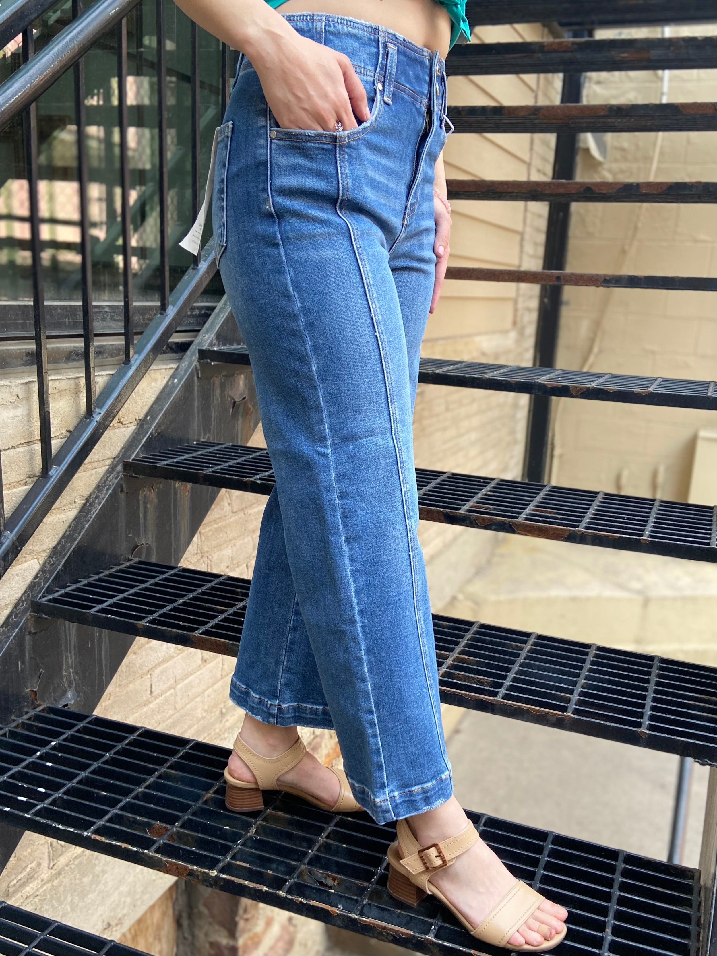 Paige High Waisted Cropped Risen Jeans