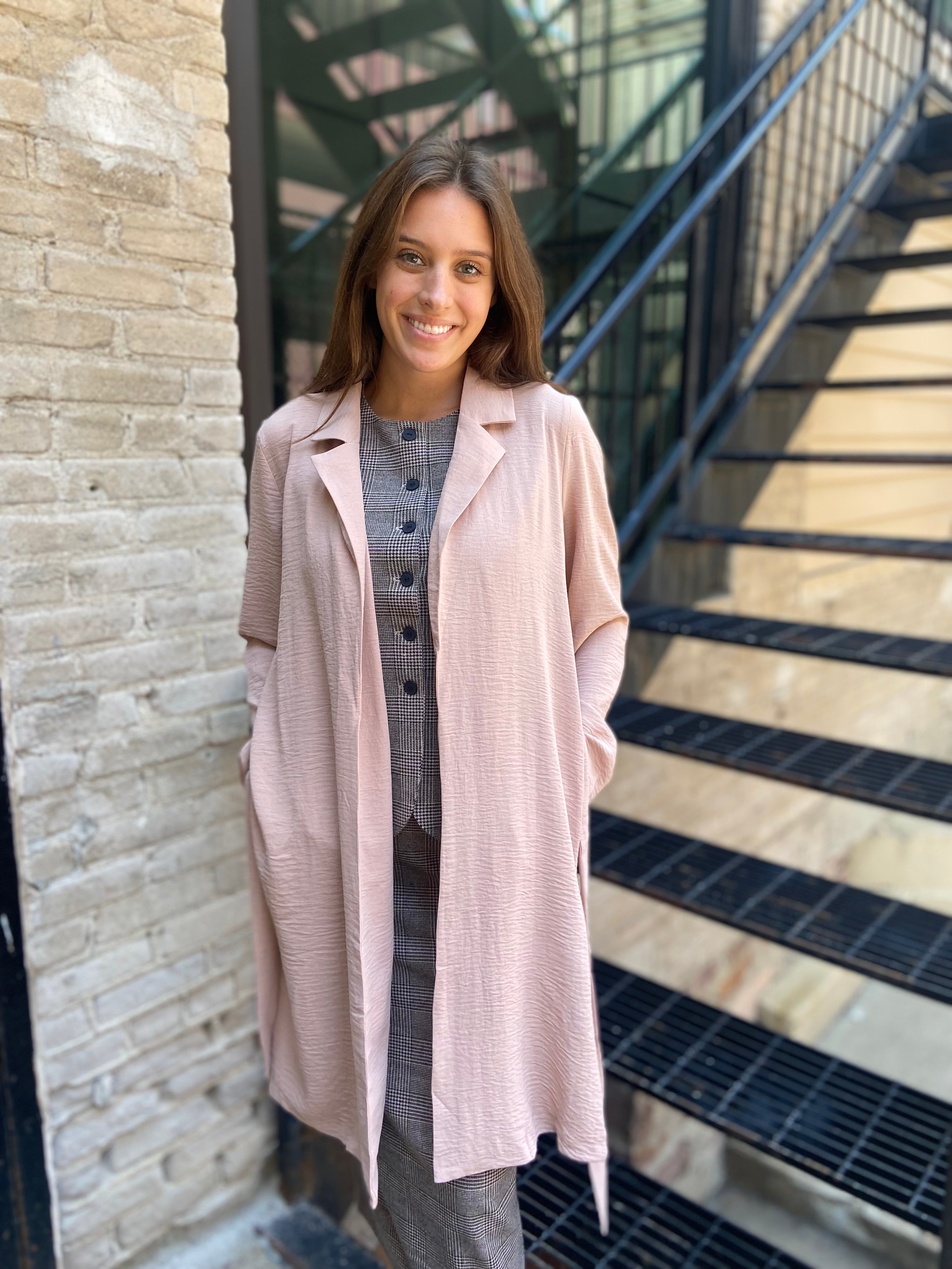Serena Taupe Lightweight Collard Trench Jacket
